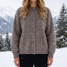 MOONDUST NICE MOHAIR BASIC CARDIGAN KNITWEAR 136 FANGO