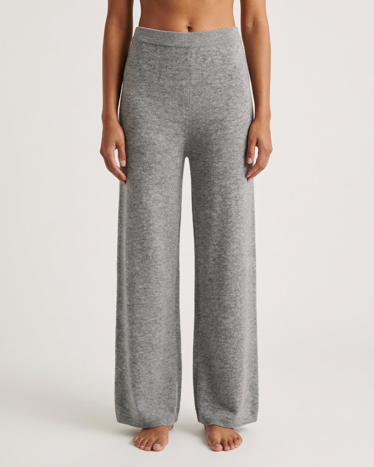 MARC LAUGE NORMA WIDE PANT LAMBSWOLL KNITWEAR 253 LIGHT GREY MELANGE
