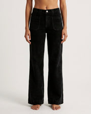 M JEANS New Tutti Wide 11W Corduroy Jeans CORD/FLØJL 80 BLACK