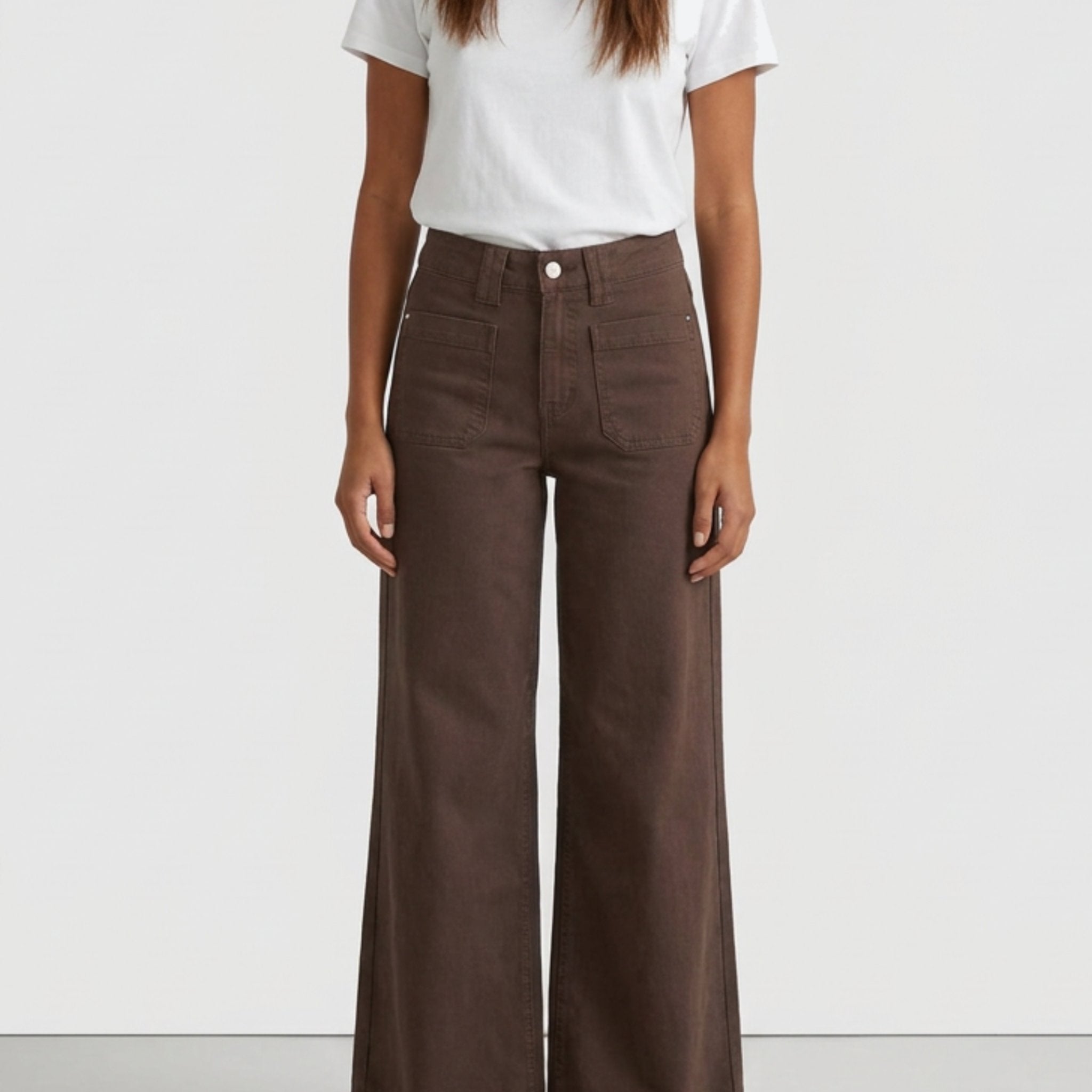 M JEANS New Tutti Wide Leg Bengalin Jeans DENIM/TWILL 129 CHOCOLATE