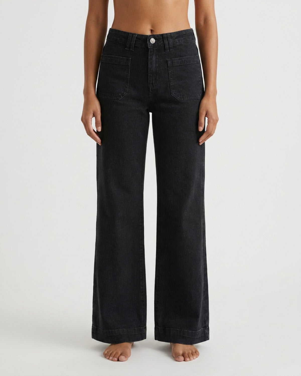 M JEANS New Tutti Wide Leg Jeans DENIM/TWILL 81 BLACK DENIM