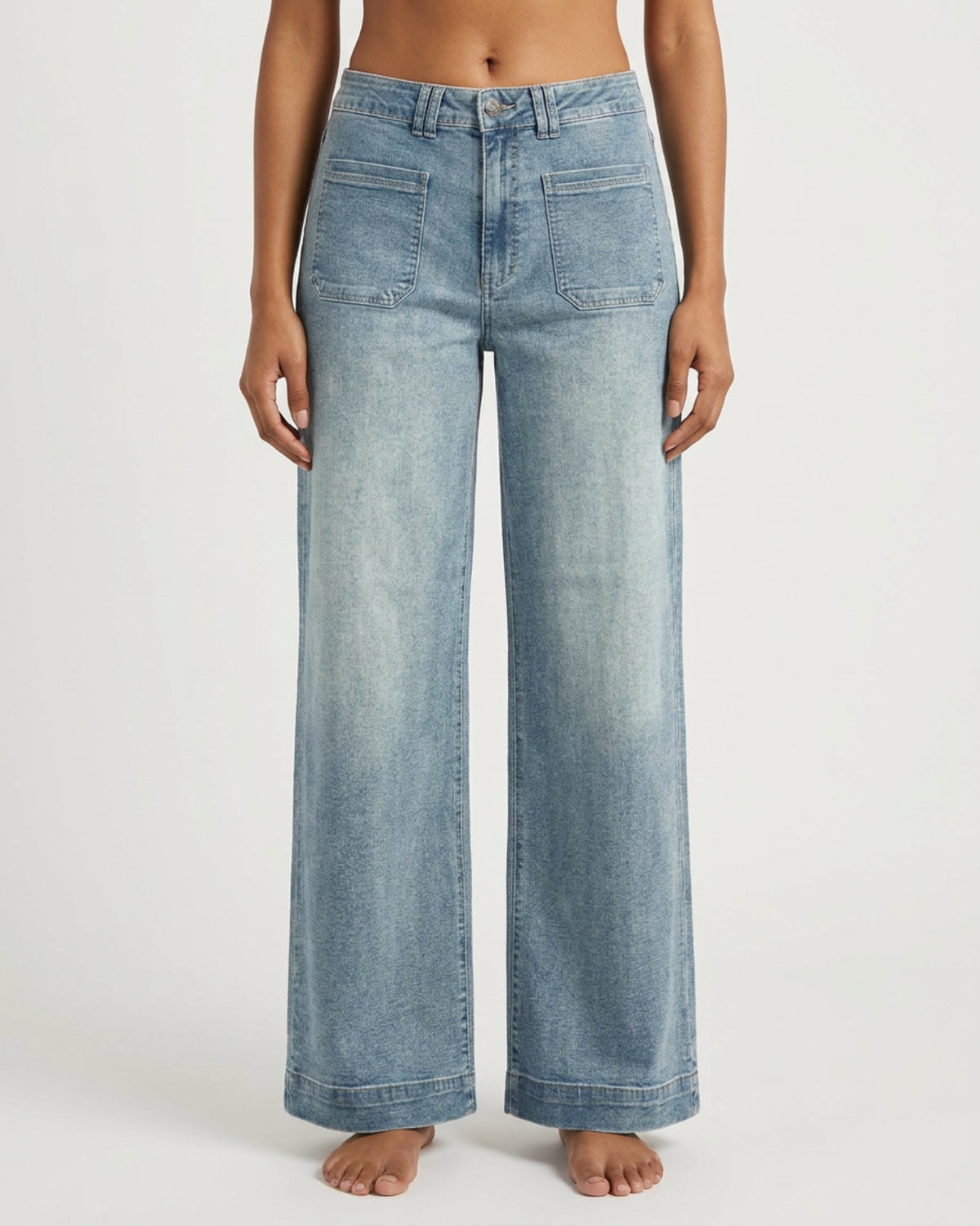 M JEANS New Tutti Wide Leg Jeans DENIM/TWILL 919699 LIGHT BLUE USED