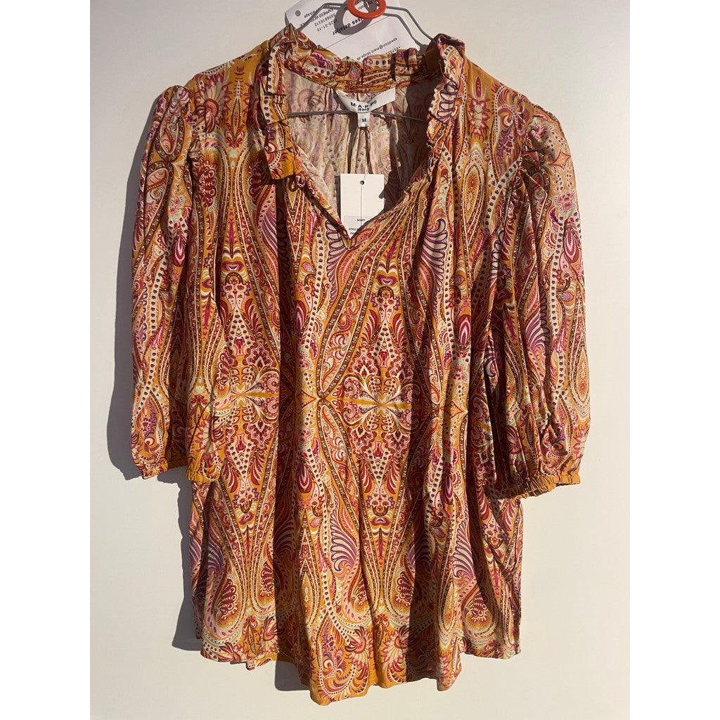 MAPP PAISLEY PUFF BLOUSE BLOUSE/SHIRT 562 ORANGE