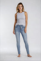 MAPP PATTI BUTTON DENIM JEANS DENIM/TWILL 909699 LT. BLUE USED