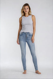 MAPP PATTI BUTTON DENIM JEANS DENIM/TWILL 909699 LT. BLUE USED