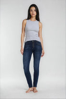 MAPP PATTI BUTTON DENIM JEANS DENIM/TWILL 969699 DARK BLUE USED