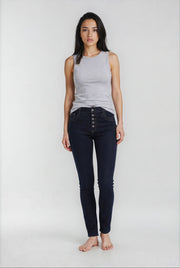 MAPP PATTI BUTTON DENIM JEANS DENIM/TWILL 98 DARK BLUE