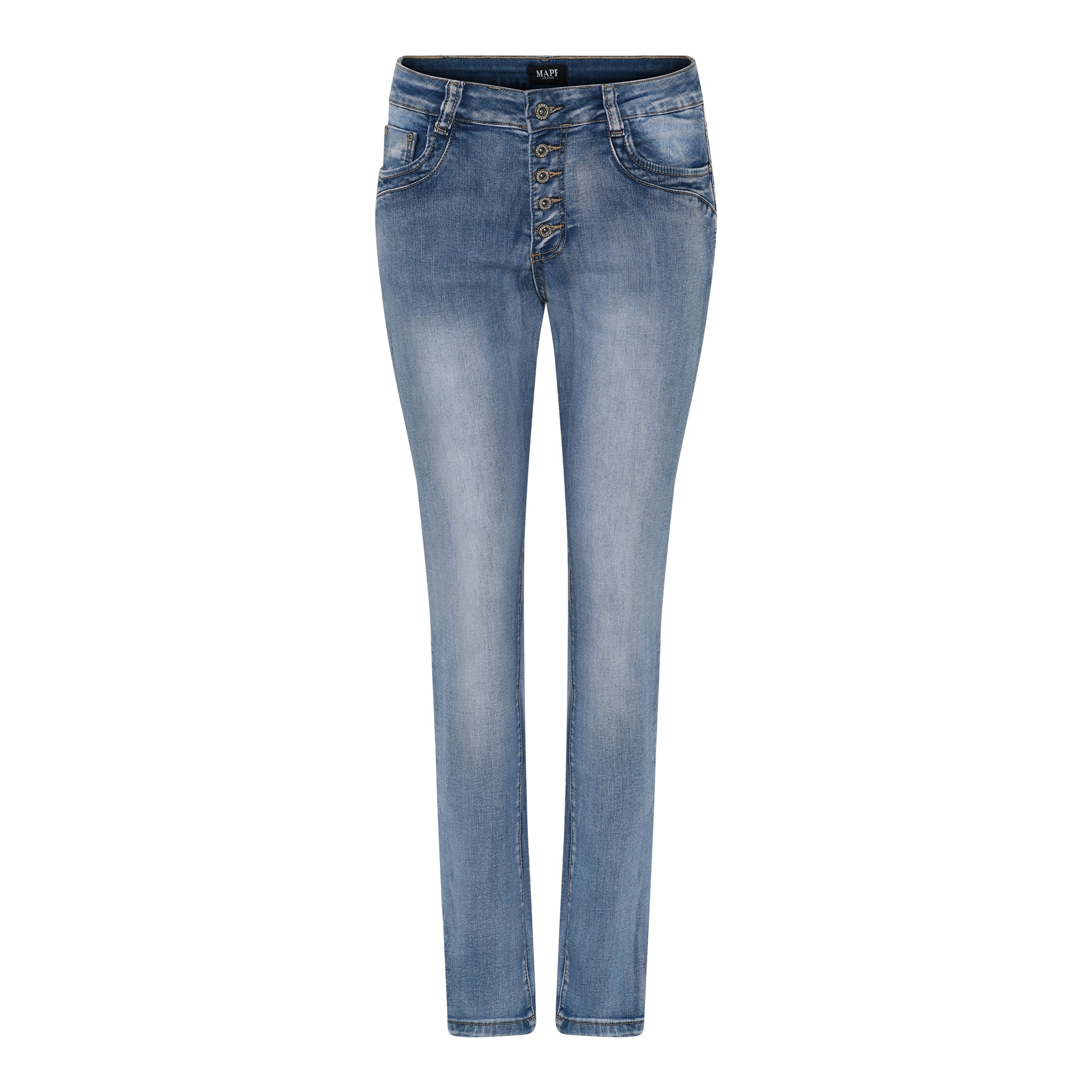 MAPP PATTI BUTTON DENIM JEANS DENIM/TWILL 9196 LIGHT BLUE USED