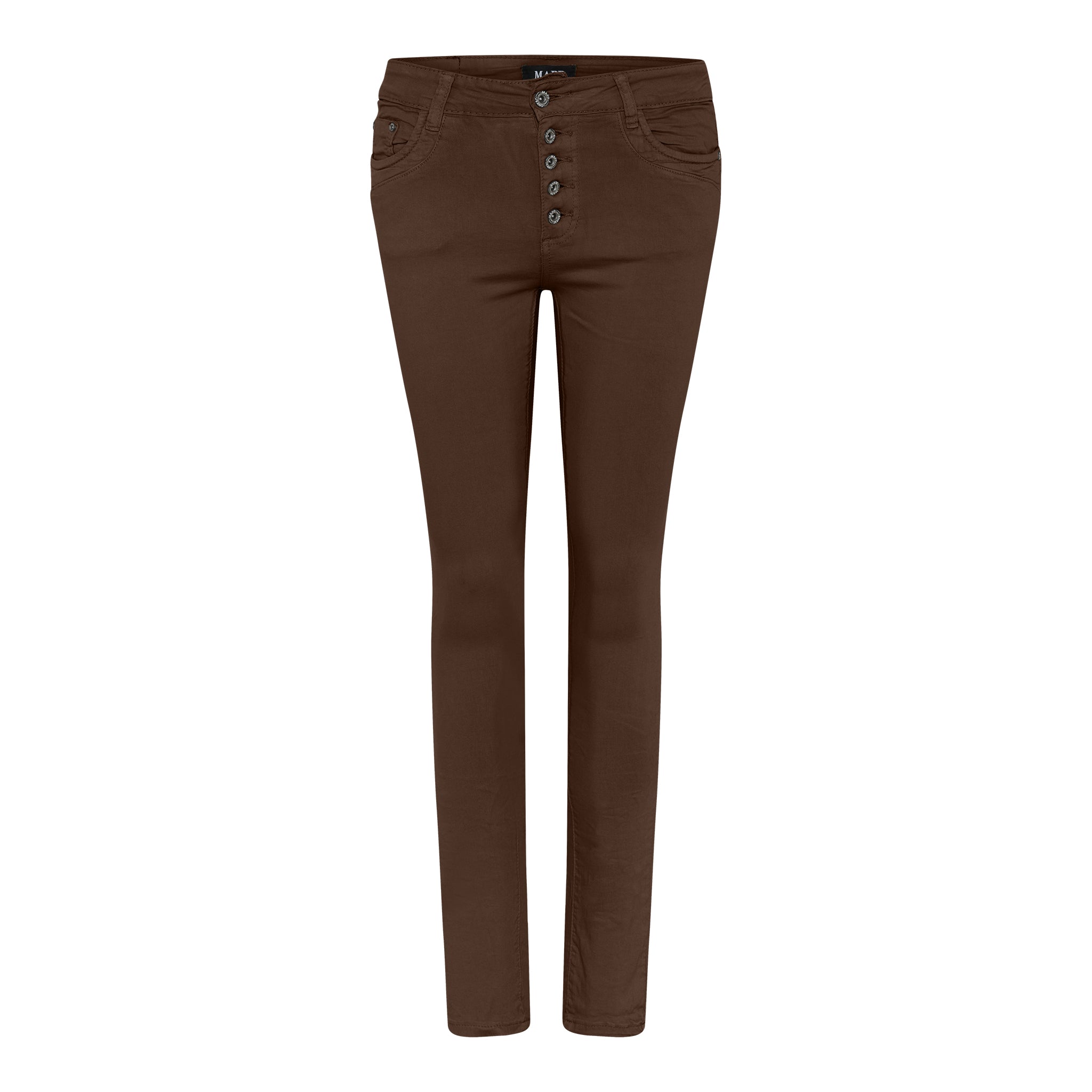 MAPP PATTI BUTTON TWILL JEANS DENIM/TWILL 614 MOCHA