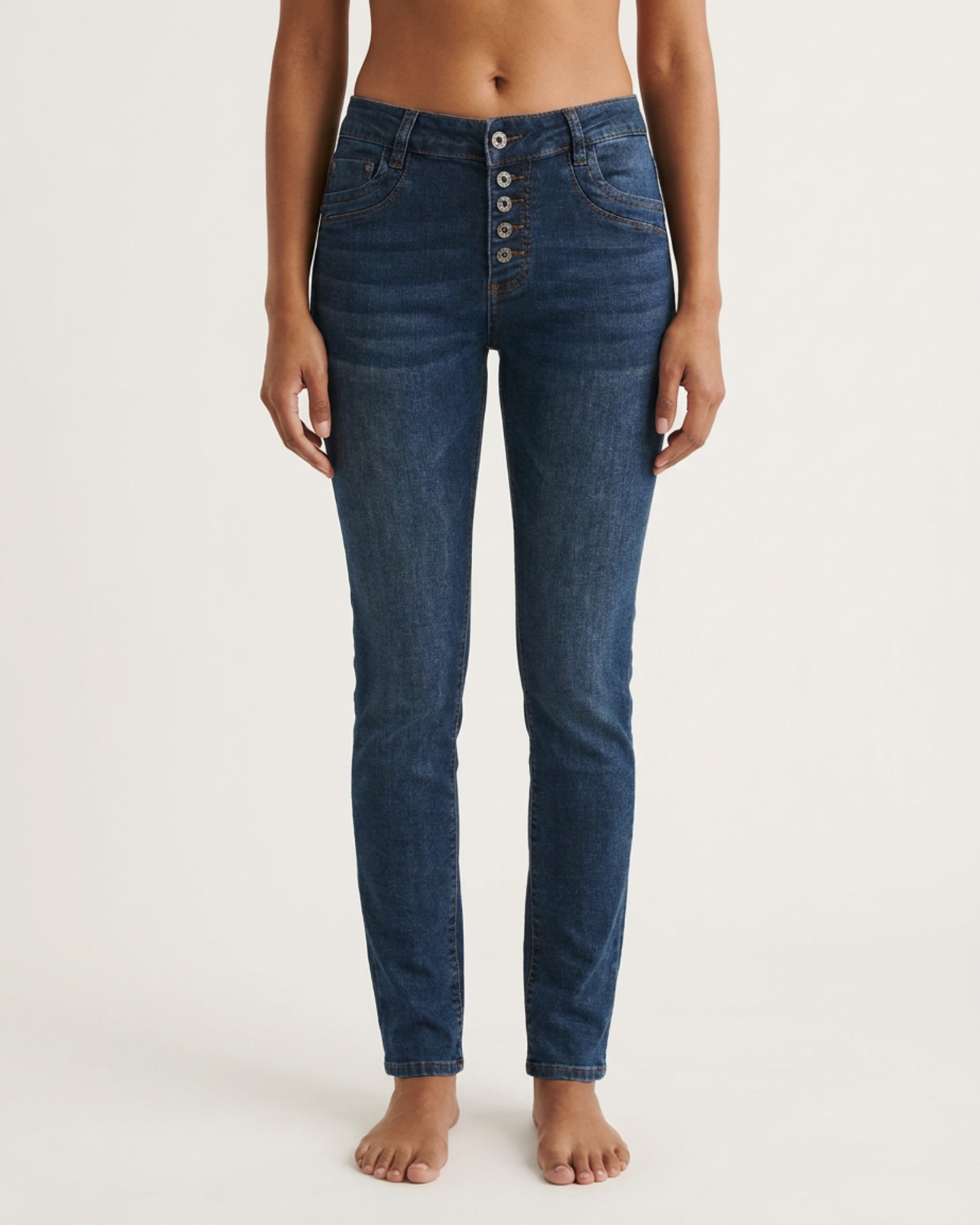 MAPP Patti Button Denim Jeans DENIM/TWILL 969699 DARK BLUE USED