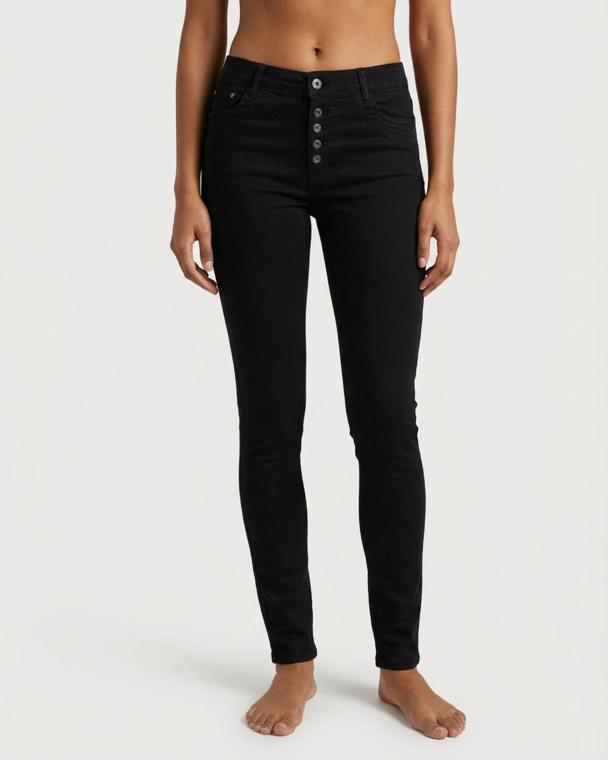 MAPP Patti Button Denim Jeans DENIM/TWILL 81 BLACK DENIM