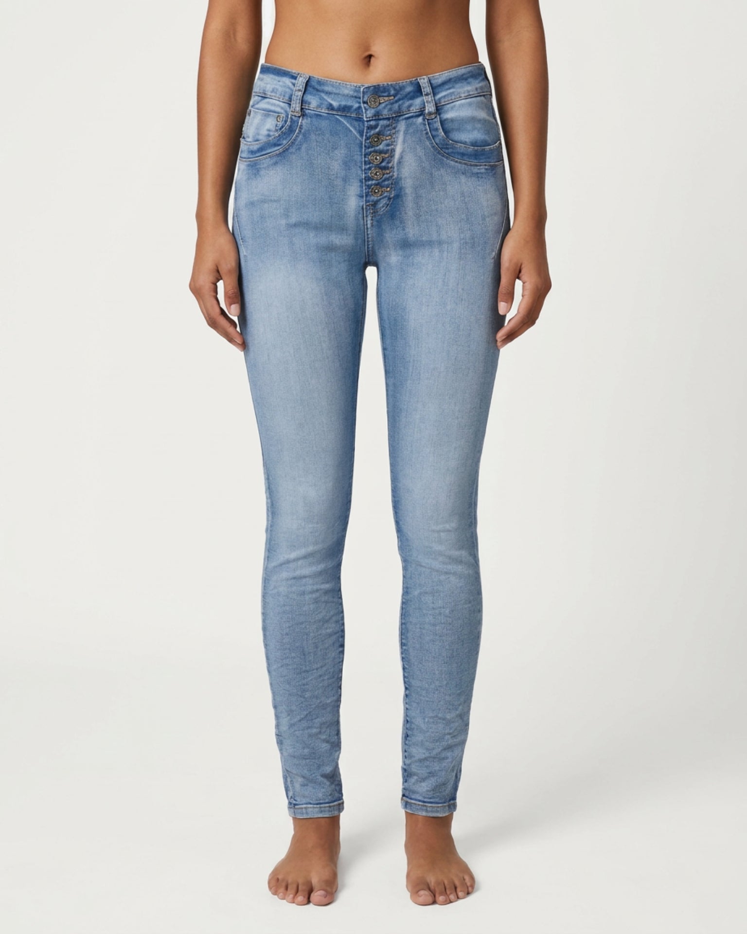 MAPP Patti Button Denim Jeans DENIM/TWILL 909699 LT. BLUE USED