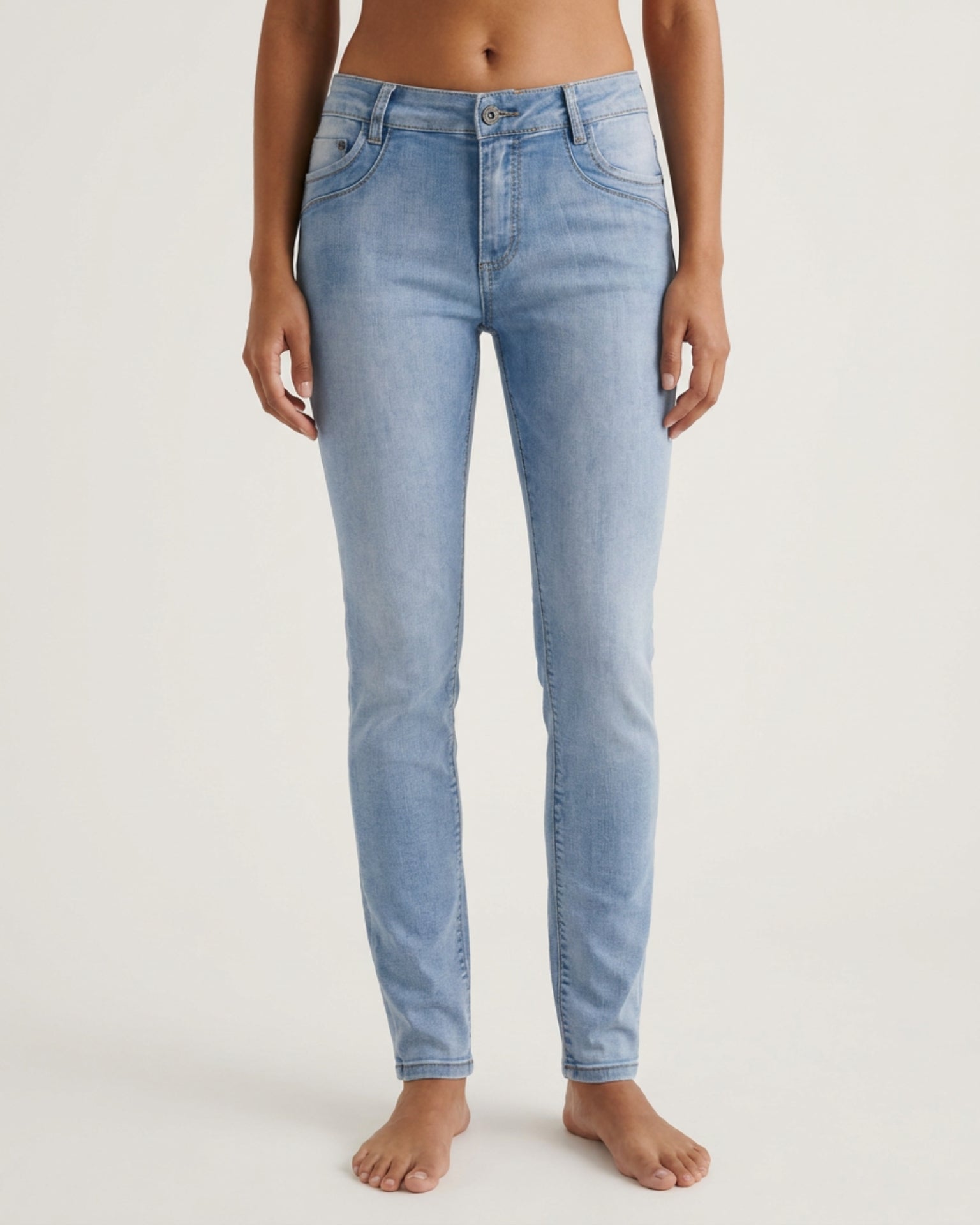 MAPP Patti Mid Waist Slim Fit Jeans | Marc Lauge DENIM/TWILL 909699 LT. BLUE USED