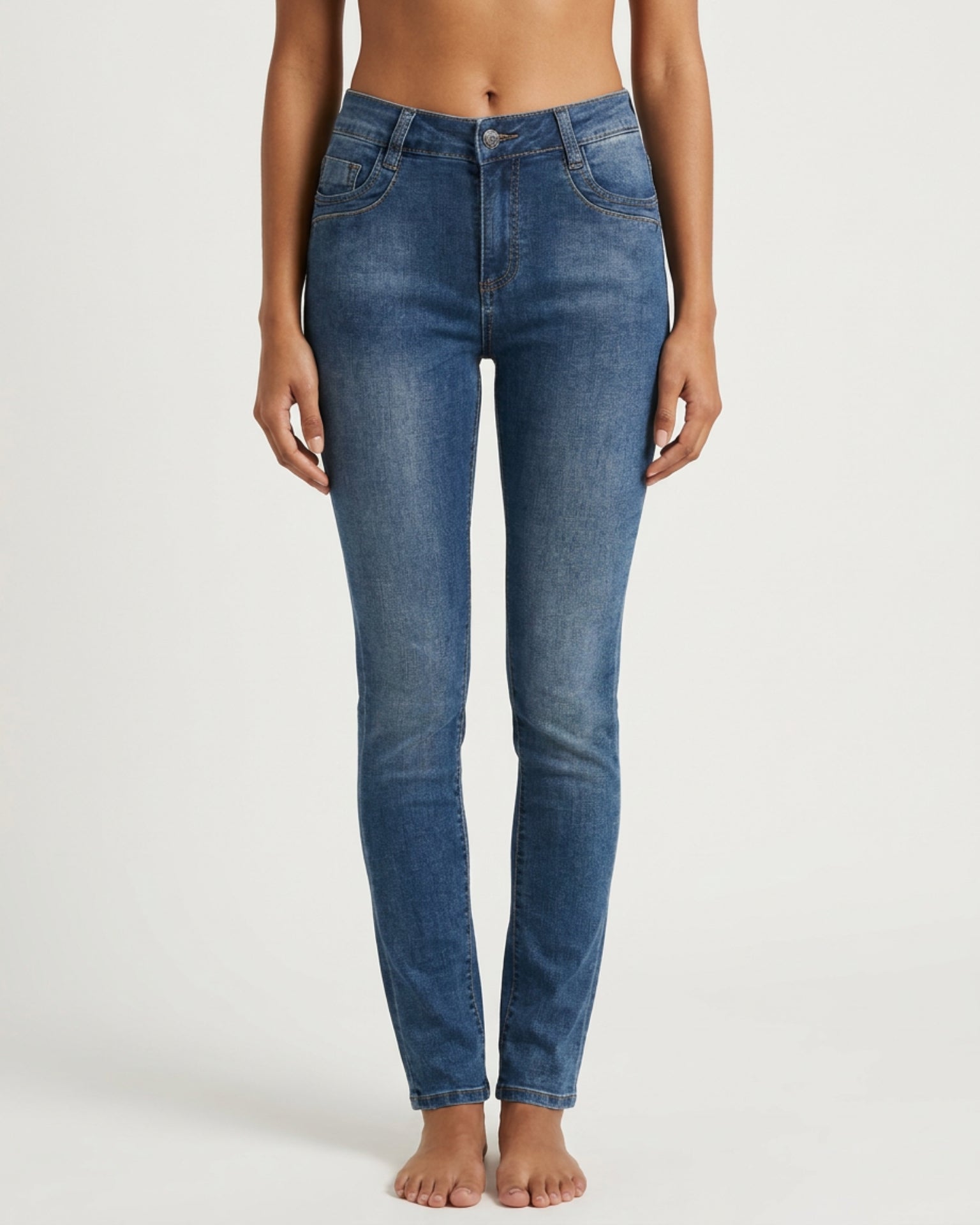 MAPP Patti Mid Waist Slim Fit Jeans | Marc Lauge DENIM/TWILL 939699 CLASSIC BLUE USED