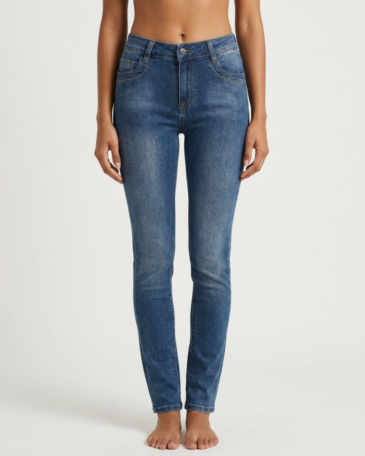 MAPP Patti Mid Waist Slim Fit Jeans | Marc Lauge DENIM/TWILL 939699 CLASSIC BLUE USED