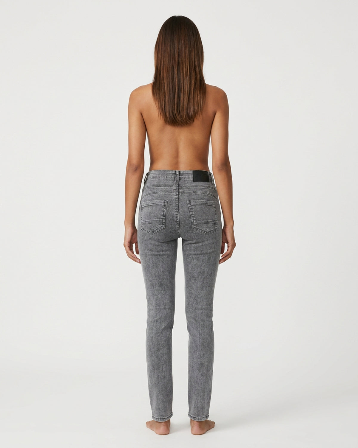 MAPP Patti Straight Leg Denim Jeans DENIM/TWILL 579699 GREY USED DENIM