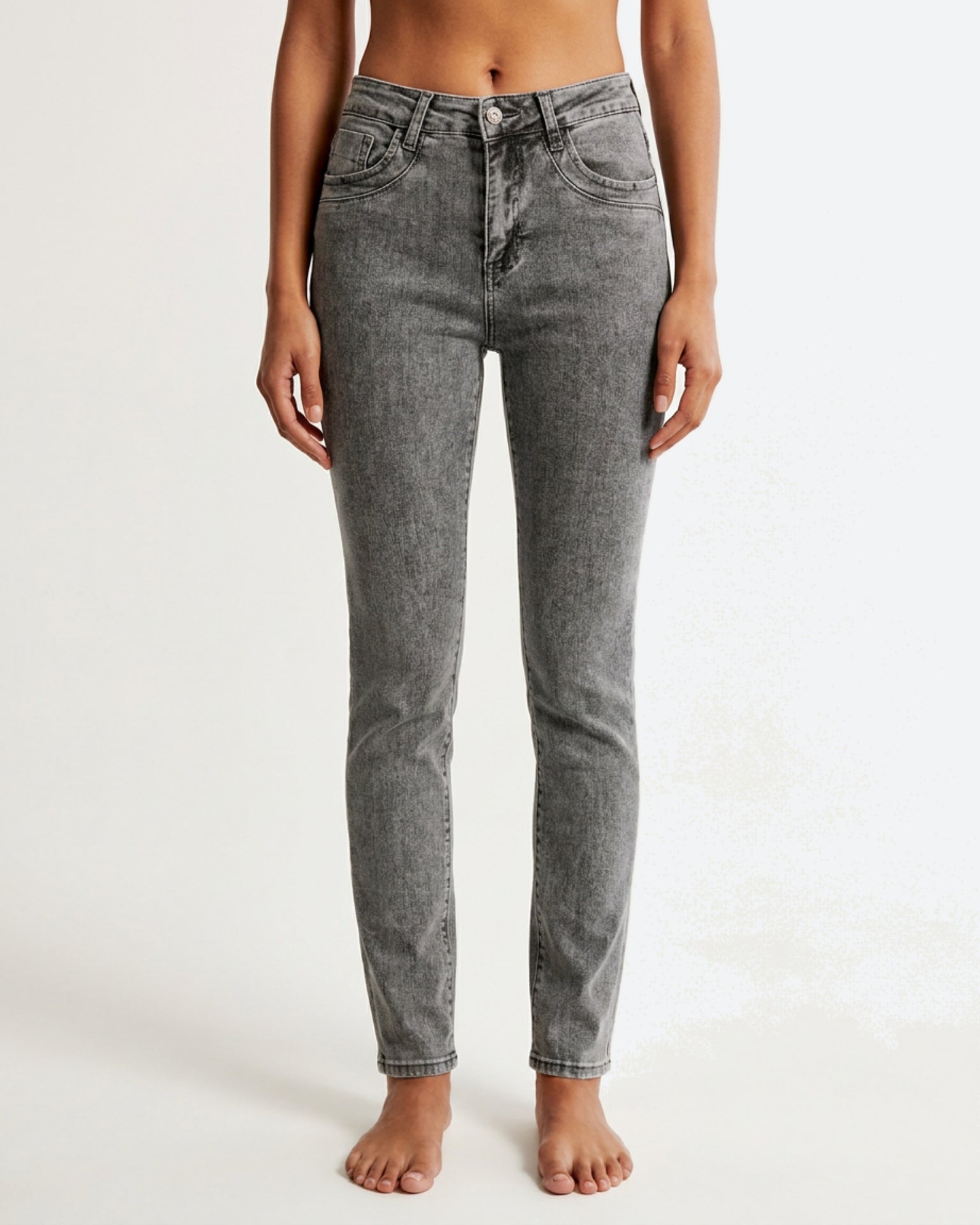 MAPP Patti Straight Leg Denim Jeans DENIM/TWILL 579699 GREY USED DENIM