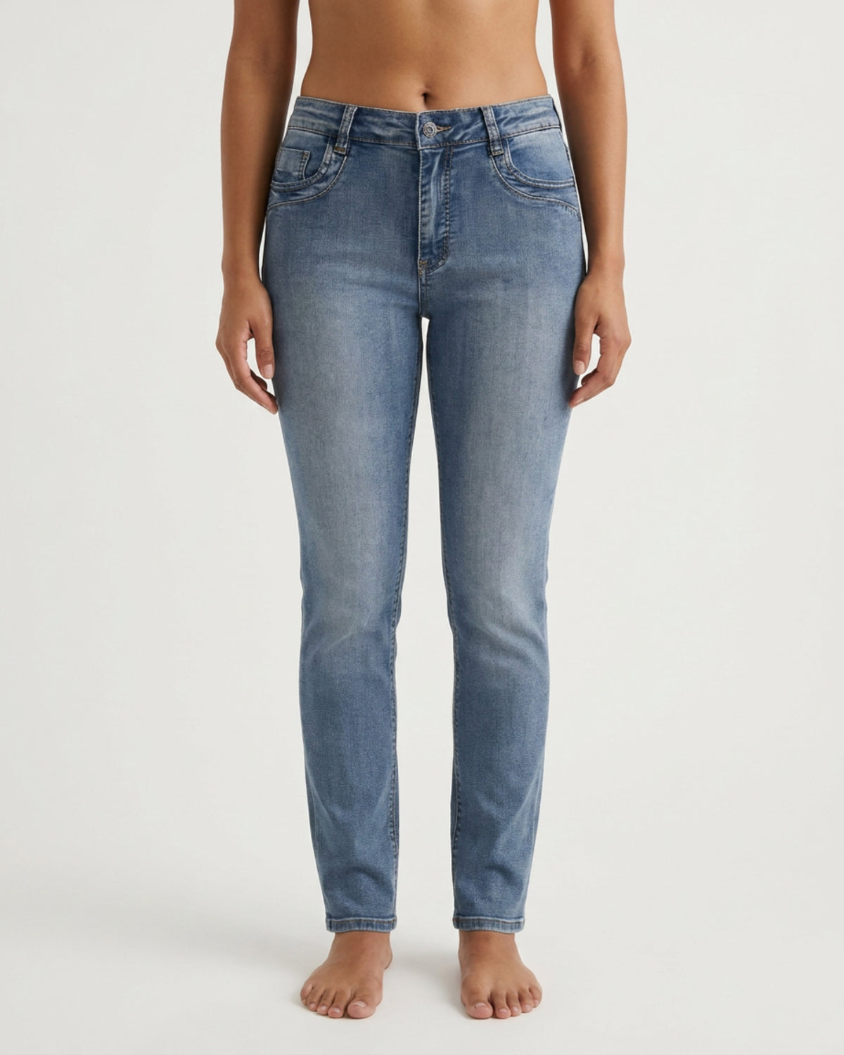 MAPP Patti Straight Leg Denim Jeans DENIM/TWILL 9196 LIGHT BLUE USED