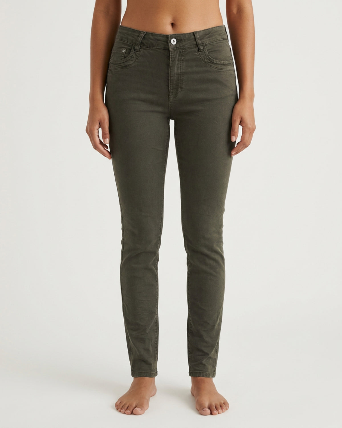 MAPP Patti Straight Twill Jeans DENIM/TWILL 546 BOTTLE GREEN