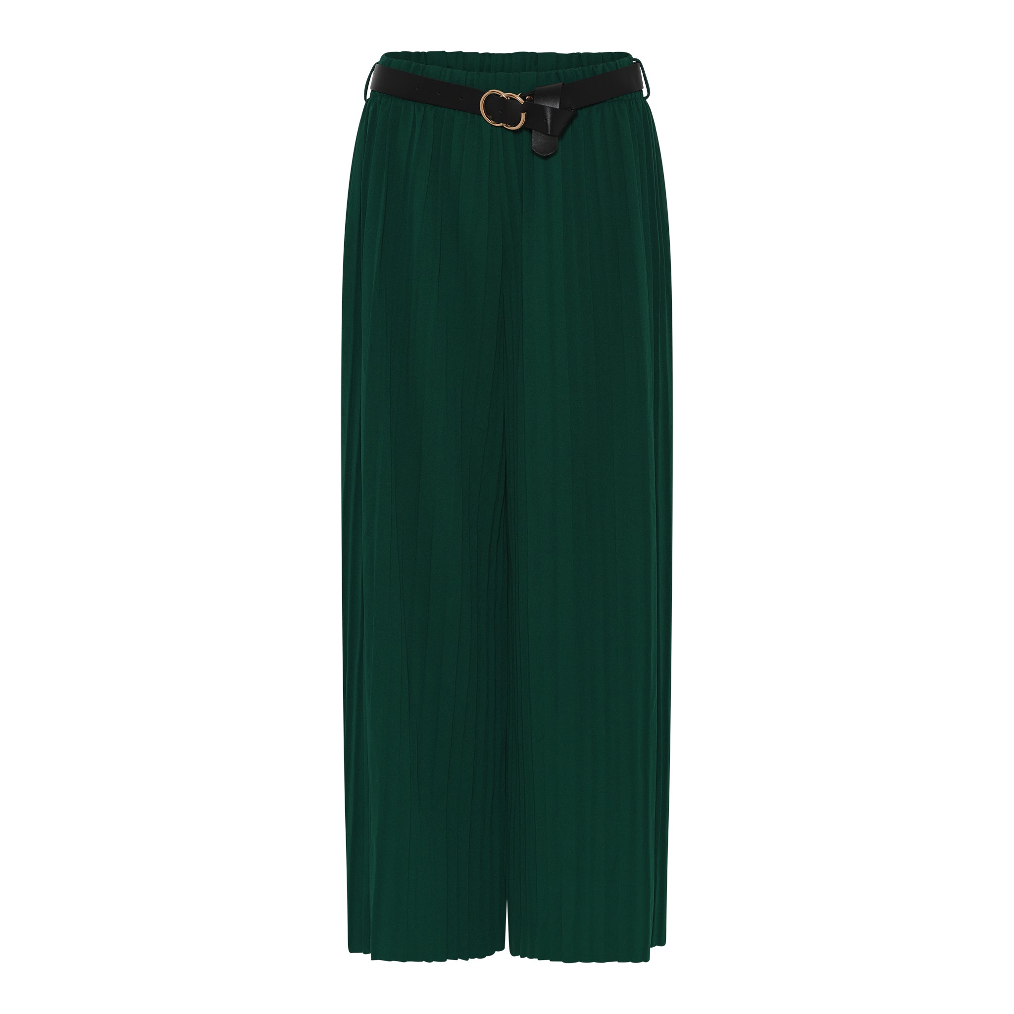 MARC LAUGE Plisse Flare Pant PANTS 546 BOTTLE GREEN