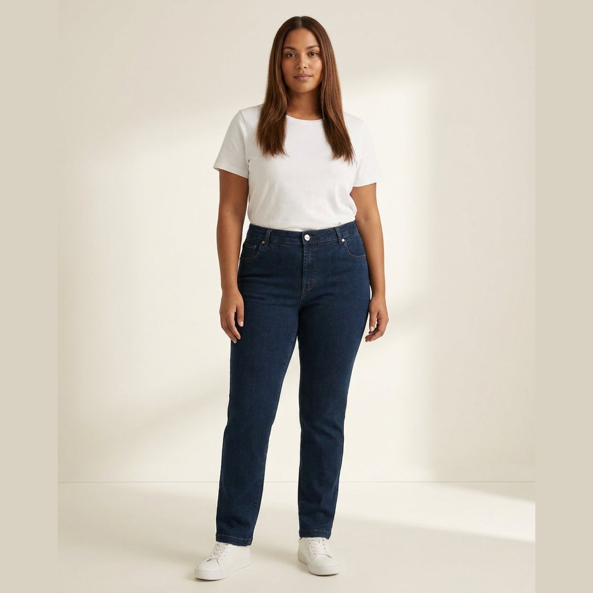 DNYcph Plus Size Emilia Jeans DENIM/TWILL 98 DARK BLUE