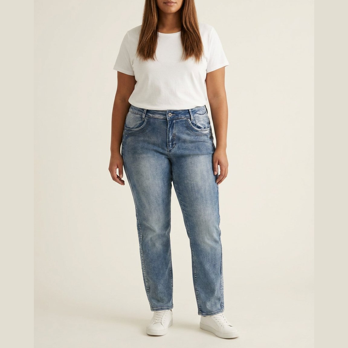 DNYcph Plus Size Mody Denim Jeans DENIM/TWILL 9196 LIGHT BLUE USED