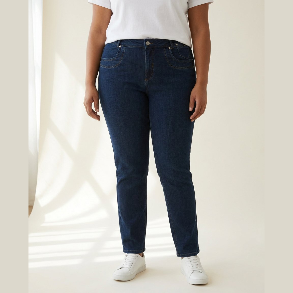 DNYcph Plus Size Mody Denim Jeans DENIM/TWILL 9696 BLUE DENIM USED