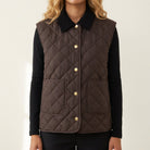 M JEANS QUILT VEST OUTERWEAR 129 CHOCOLATE