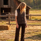 M JEANS QUILT VEST OUTERWEAR 129 CHOCOLATE