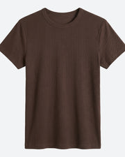 MAPP RIB BASIC TSHIRT TOP/T-SHIRT 129 CHOCOLATE