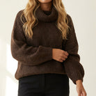 M JEANS ROLLER KNIT KNITWEAR 129 CHOCOLATE