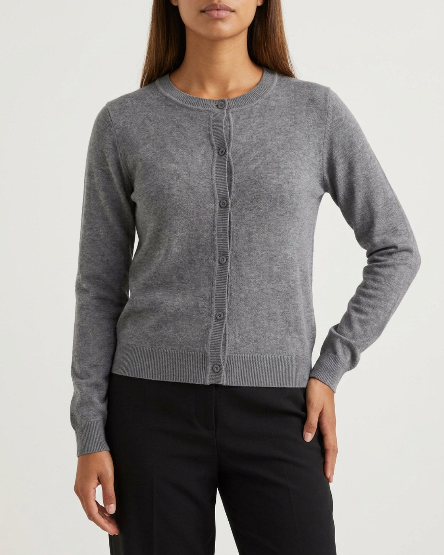 MAPP ROMA CARDIGAN KNITWEAR 253 LIGHT GREY MELANGE