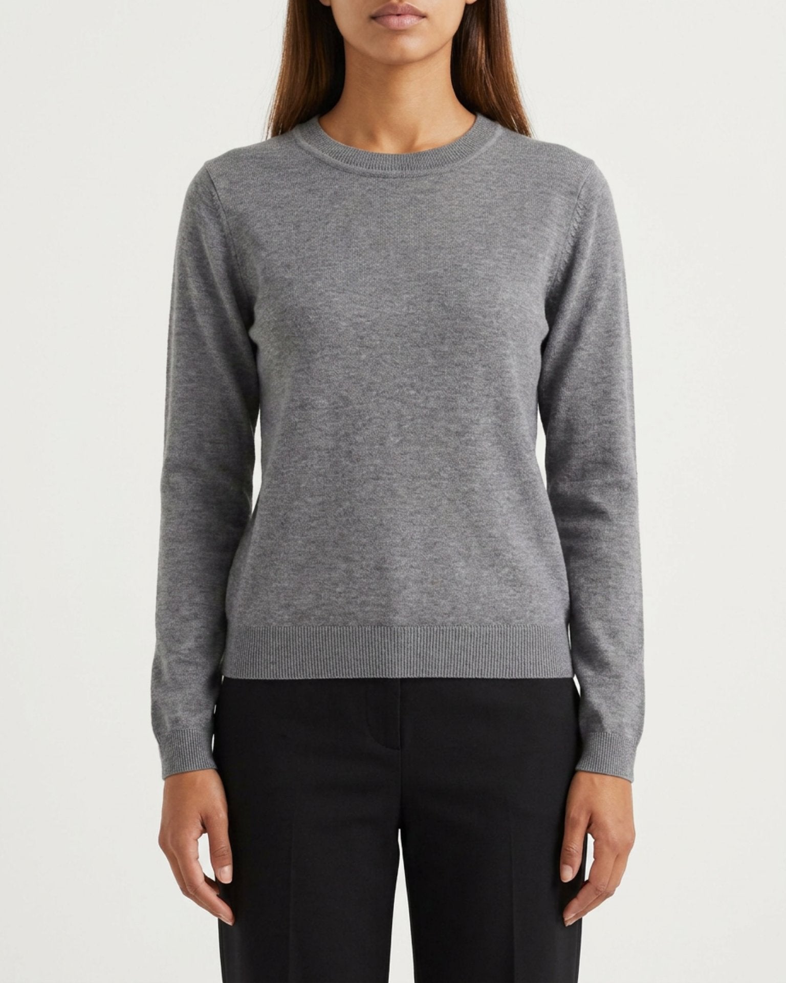 MAPP ROMA R-NECK KNITWEAR 253 LIGHT GREY MELANGE