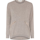 MAPP ROMA ZIP BLOUSE KNITWEAR 227 LIGHT SAND MELANGE