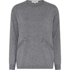 MAPP ROMA ZIP BLOUSE KNITWEAR 253 LIGHT GREY MELANGE