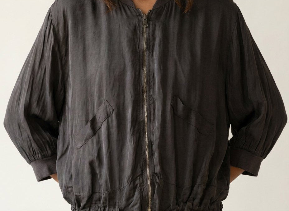 MOONDUST SATIN JACKET OUTERWEAR 129 CHOCOLATE
