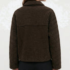 MOONDUST SHORT CURLY JACKET KNITWEAR 129 CHOCOLATE