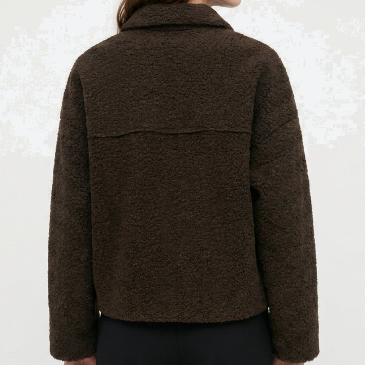 MOONDUST SHORT CURLY JACKET KNITWEAR 129 CHOCOLATE