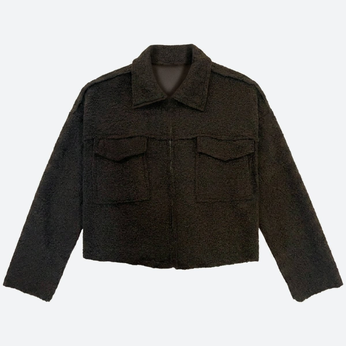 MOONDUST SHORT CURLY JACKET KNITWEAR 129 CHOCOLATE