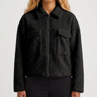 MOONDUST SHORT CURLY JACKET KNITWEAR 80 BLACK