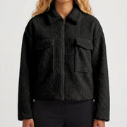 MOONDUST SHORT CURLY JACKET KNITWEAR 80 BLACK