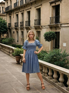 MAPP SHORT SMOCK PUFF DRESS TENCEL DRESS/JUMPSUIT 939699 CLASSIC BLUE USED