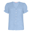 MOONDUST SIA EMB SMALL FLOWER SHIRT BLOUSE/SHIRT 107 SOFT BLUE