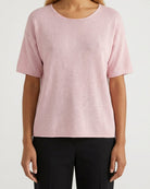 MOONDUST SIGNE SH/SL KNIT KNITWEAR 395 DUSTY ROSE