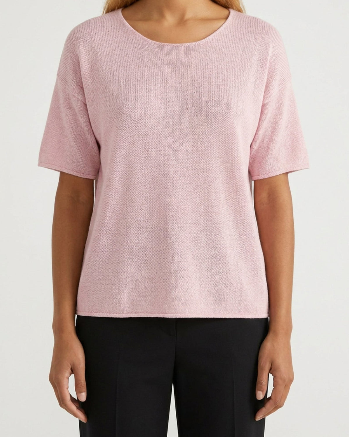 MOONDUST SIGNE SH/SL KNIT KNITWEAR 395 DUSTY ROSE