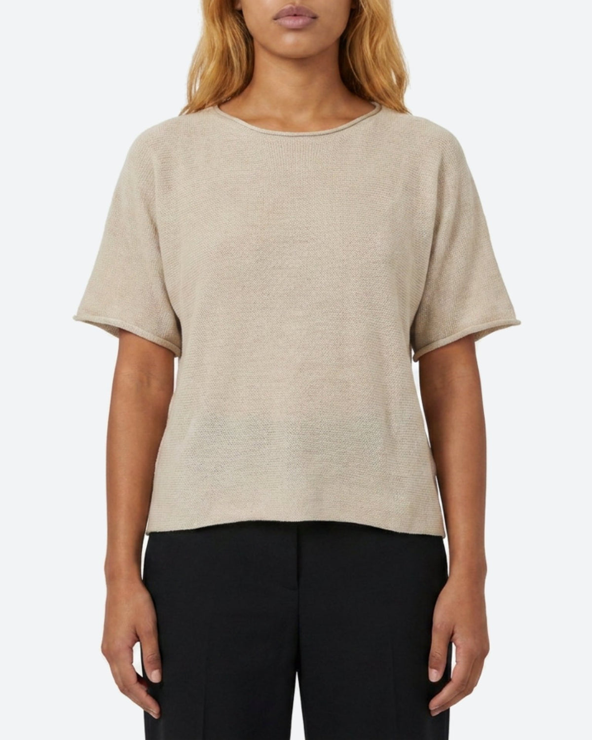 MOONDUST SIGNE SH/SL KNIT KNITWEAR 27 SAND