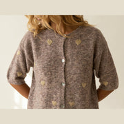 MOONDUST SMALL HEART KNIT CARDIGAN KNITWEAR 136 FANGO