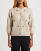 MOONDUST SMALL HEART KNIT CARDIGAN KNITWEAR 20 OFF WHITE