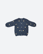 MOONDUST SMALL HEART KNIT CARDIGAN KNITWEAR 108 JEANS BLUE