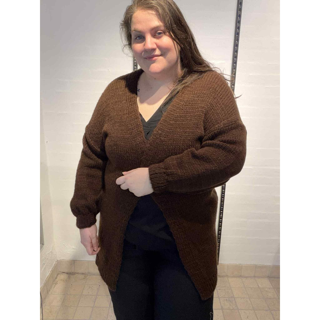 DNYcph SMILE CARDIGAN LONG KNITWEAR 129 CHOCOLATE